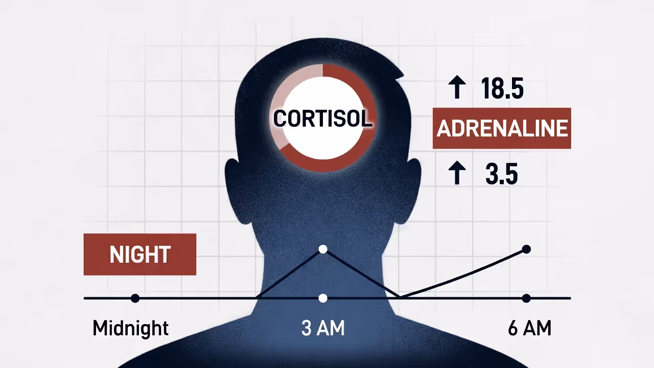 Stress hormones keeping the body alert at night