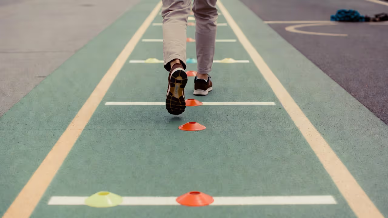 Person making gradual progress step by step